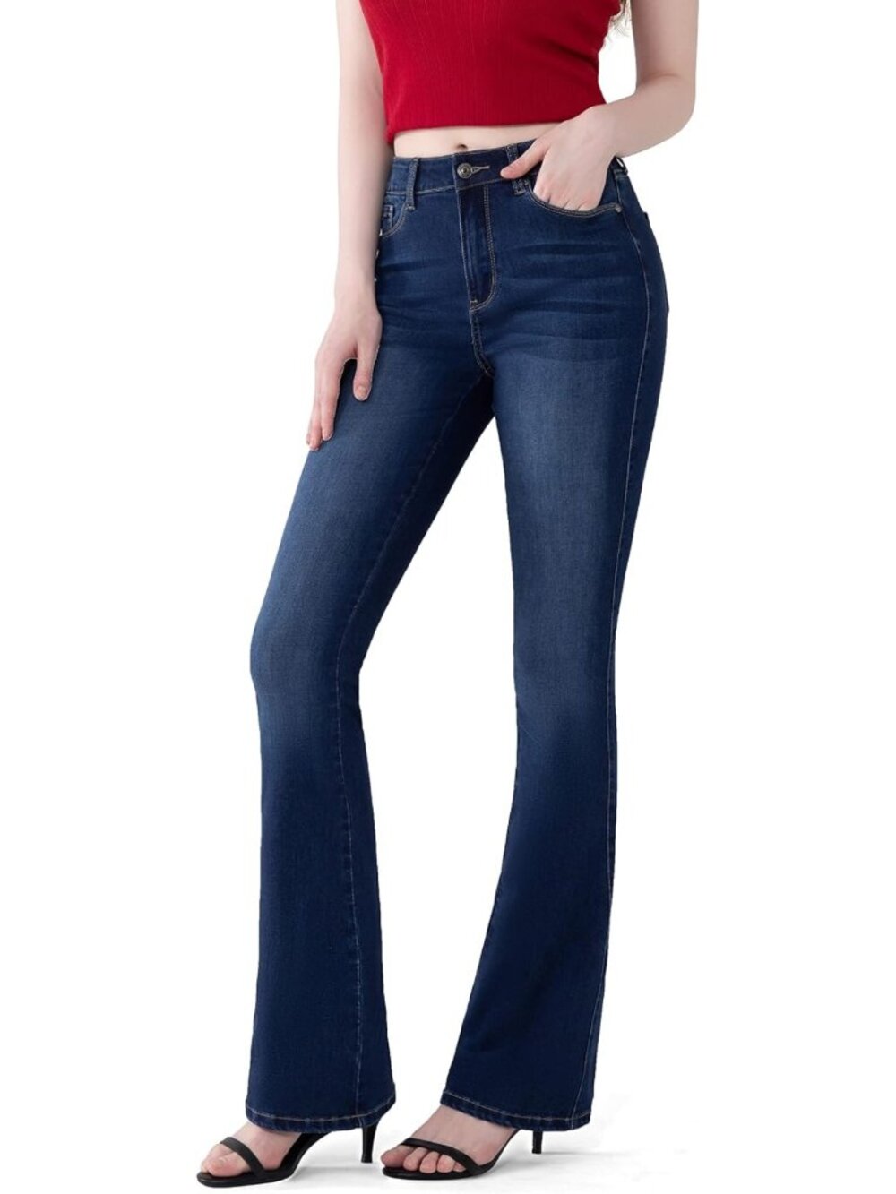 Curvy Stretchy Bootcut Flare Denim Jeans for Women - Totally Shaping Fit